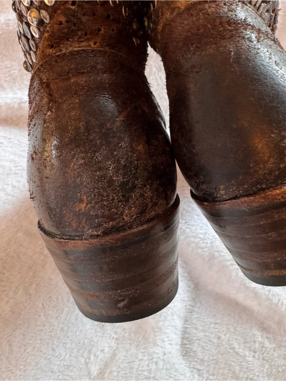 Frye Deborah Studded Distressed Boot